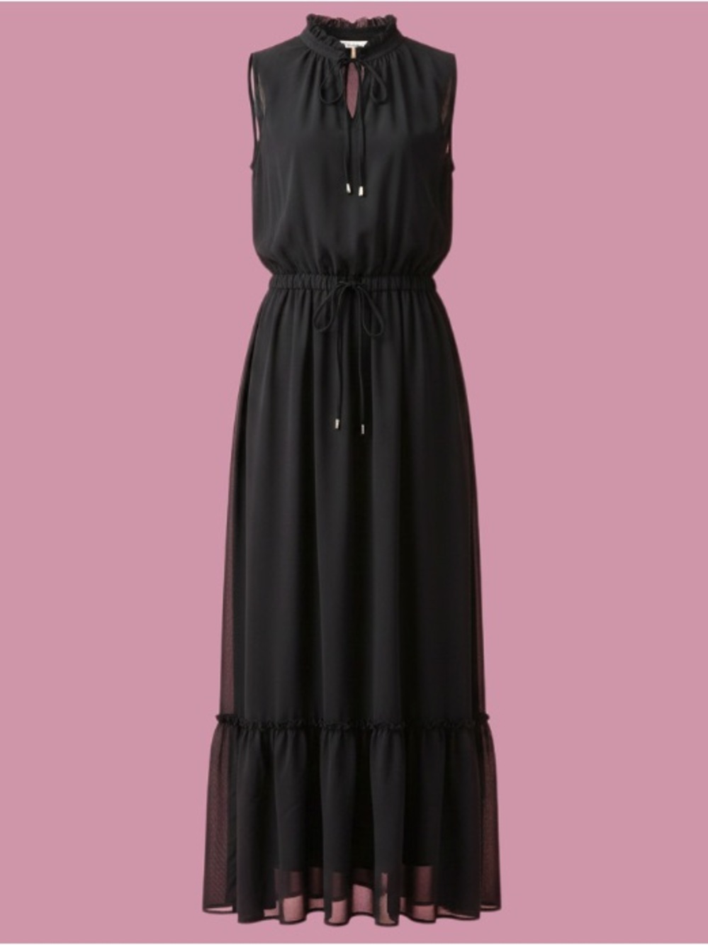 Mossimo Supply Co. Black Sleeveless Maxi Dress with Tie Neck